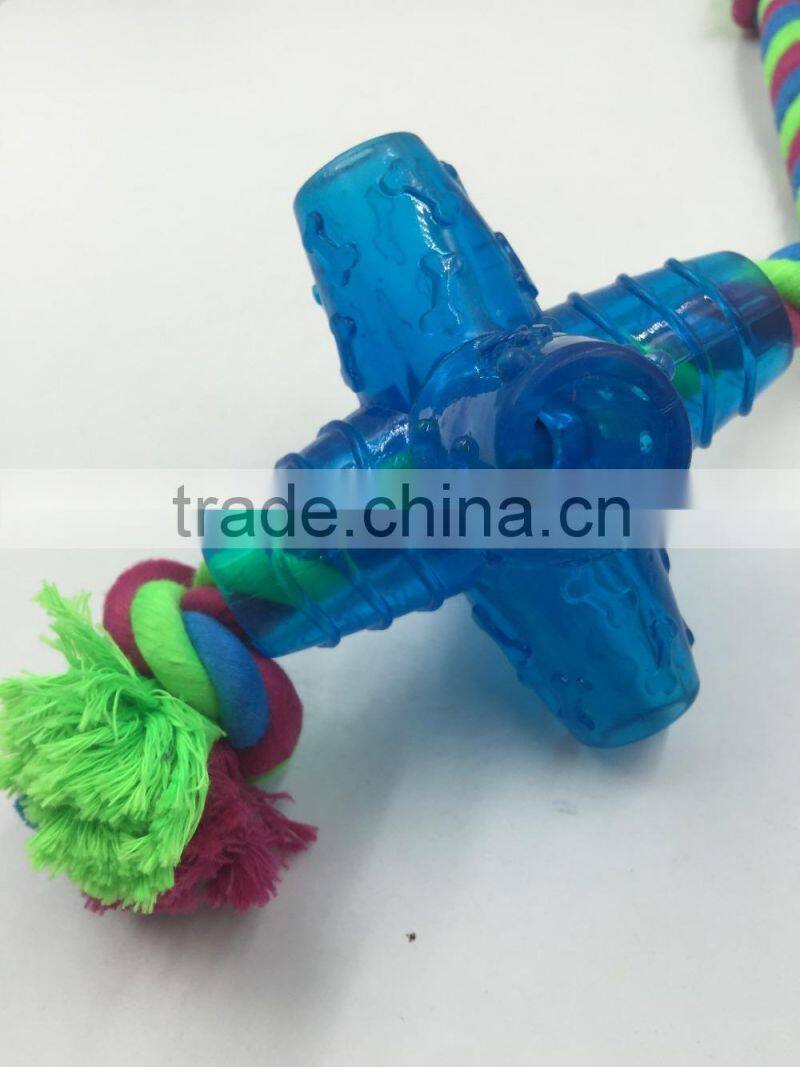 Cross Shaped Rope Dog Toy ,Pet product cotton rope rubber toy for dog