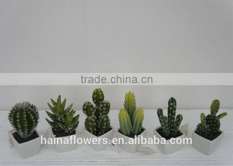 Latest design mini artificial plants artificial cactus bonsai from China