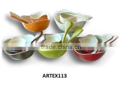 Vietnamese bamboo lacquer bowls