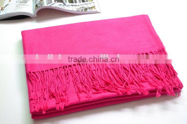 Wholesale Winter Ladies Fashion Wool Pink Pashmina Shawl
