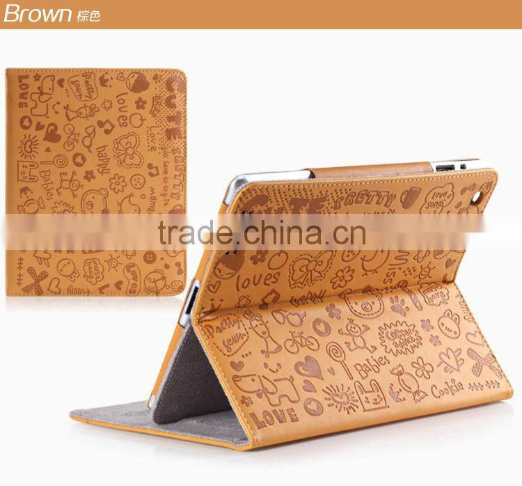 Hot selling high quality Cute stand leather case for ipad Air