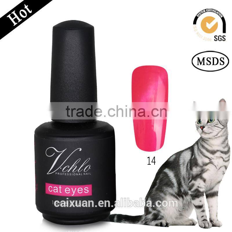 2015 New & Hot Sale China factory free sample soak off cat eye gel polish with msds