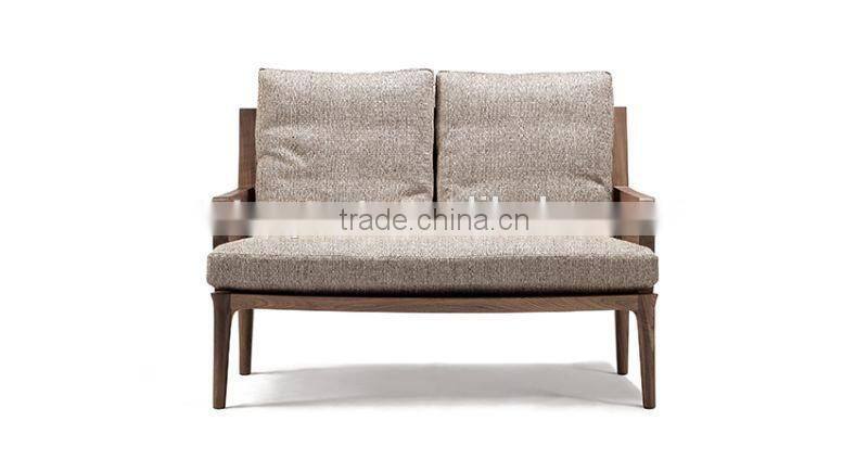 Wood frame linen sofa Modern living room furniture Guangdong sectional sofa design