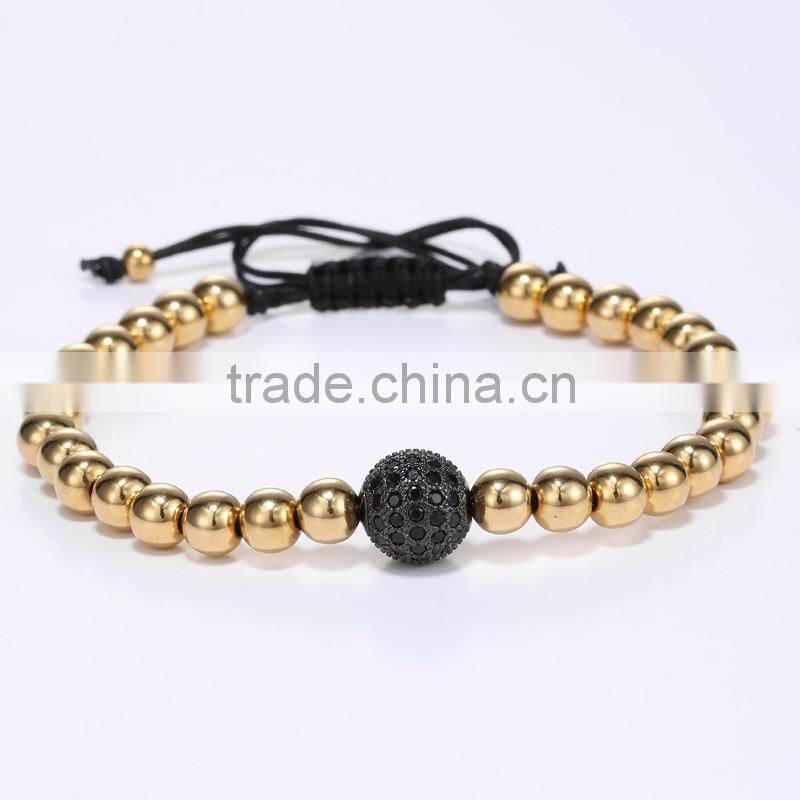 2 YEARS NO Loose color 18K gold plated man baeds bracelet