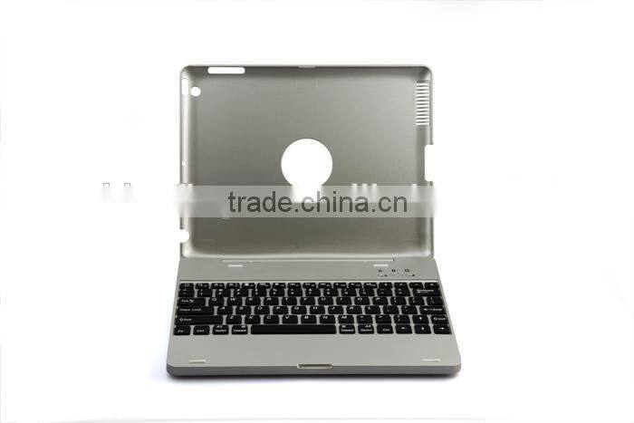 Power bank wireless Bluetooth keyboard case for iPad234 with 4000mah battery,rechargable folio calmshell Bluetooth keyboard