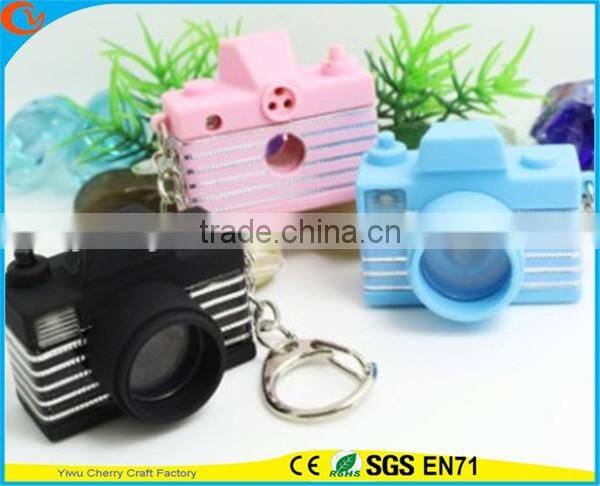 High Quality Novelty Design Camera Assorted Sound Activated LED Keychain