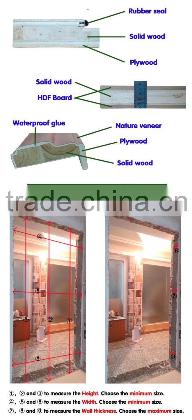 Wholesale price interior soundproof glass wood door for office