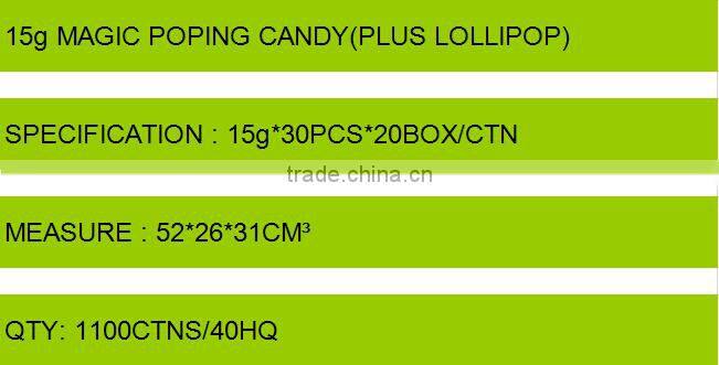15g Plants V.S. Zombies magic popping candy(with lollipop)