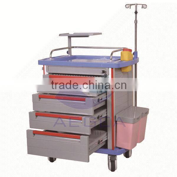AG-ET001A1 CE ISO plastic nursing hospital trolley medical cart with drawer