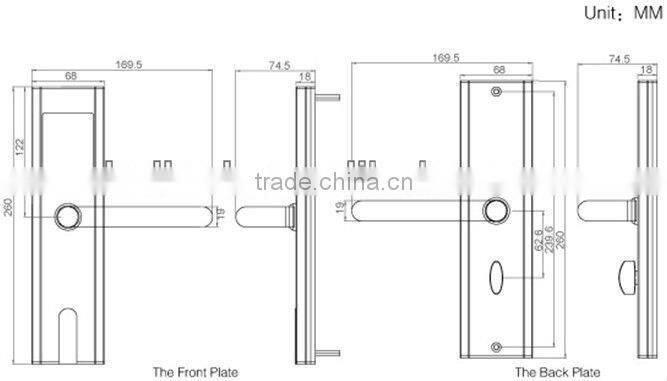 Aluminum Alloy Electronic hotel key card lock mortise door locks