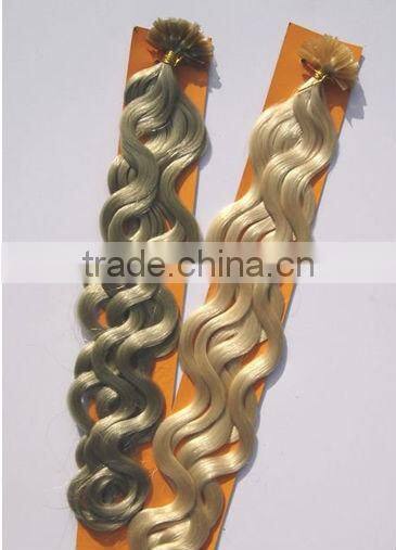 Wholesale price hair extension micro beads curly made in china