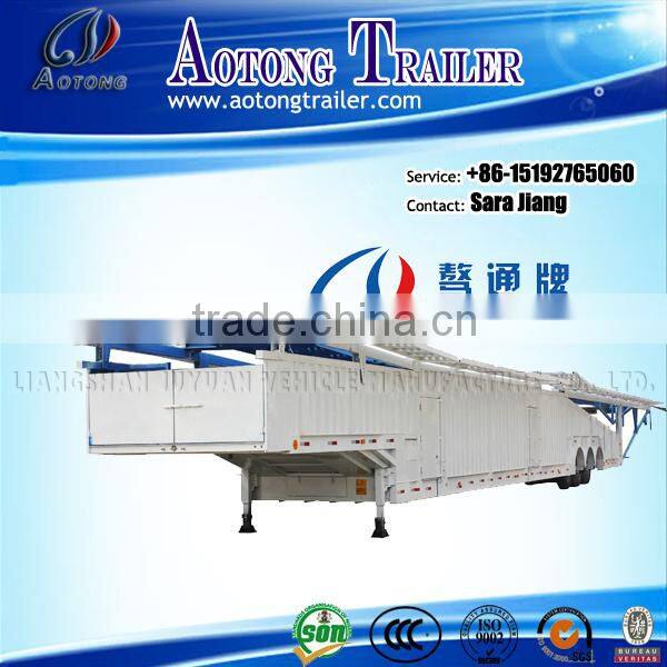 Second hand 2 axles 8 units vehicle transporting used car carrier chaasis/trailer for sale