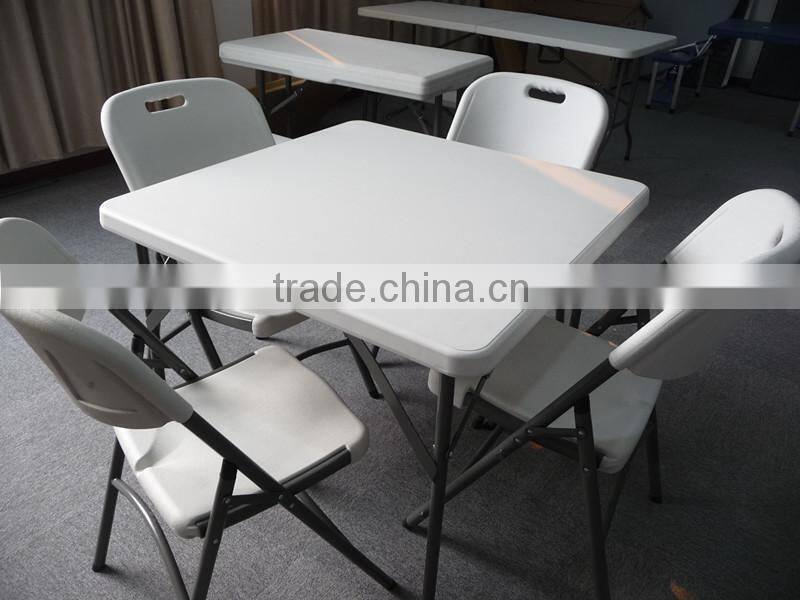 Square shape blow moulded foldable table,blow moulded furniture,plastic folding table
