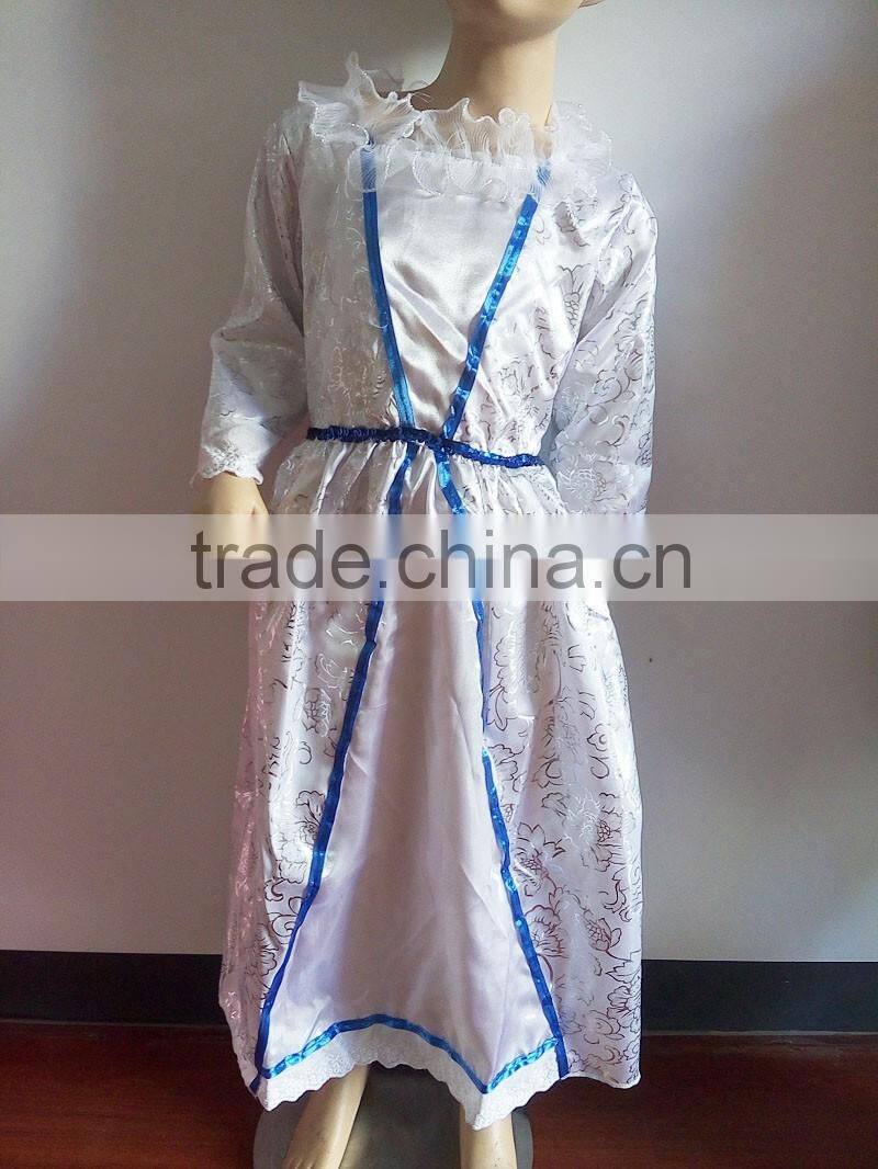 Children white fancy dress kids wedding dress costume