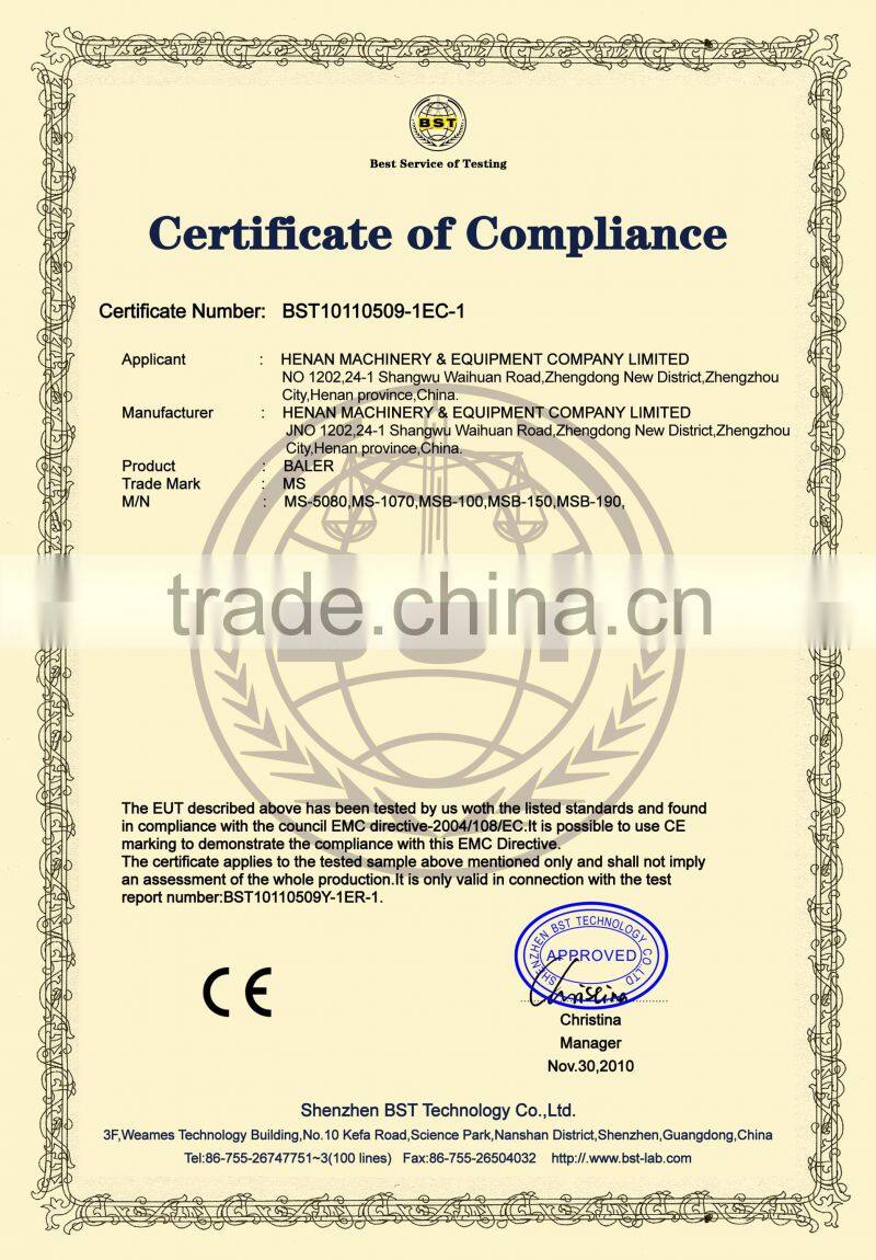 Direct factory supply mini hay baler machine