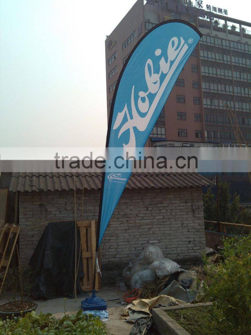 2016 new shape aluminium pole and cloth graphic beach flag