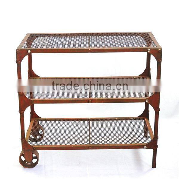 French country style metal shelf display