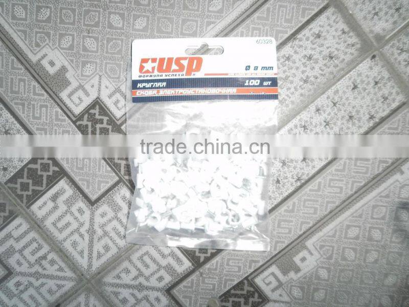 supply nail wire clips/plastic cable clips/nail cable clamps 18mm