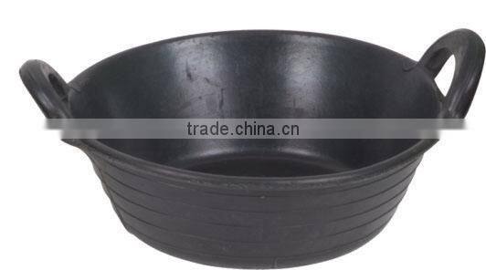 rounded rubber bucket with two incorporated handles,hot feed products