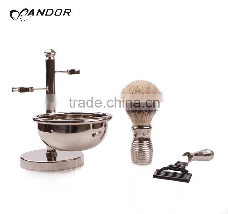 Customized men's luxury razor set beard hair shaving brush set