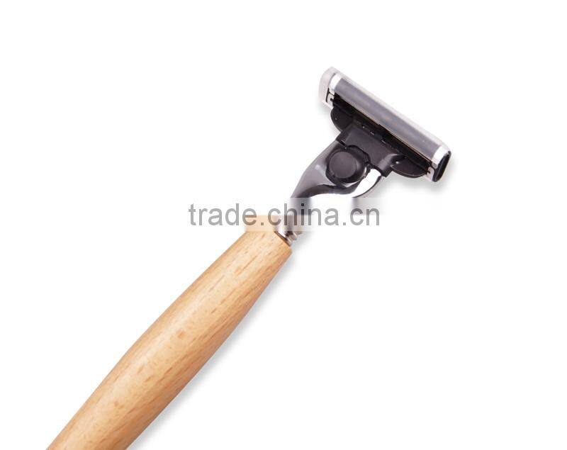 Classical 3blade wooden handle shaving razor