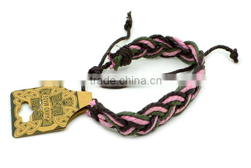 2016 New Arrival Wholesale handmade multi-colour cotton cord braided friendship bracelet
