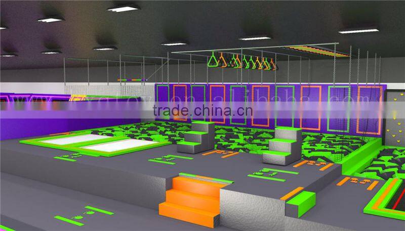 1000 sq commercial indoor trampoline park/Factory price amusement trampoline for kids and adults