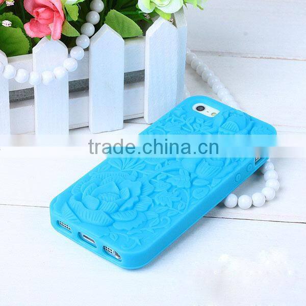 Wholesale mobile flower silicone phone case for iphone