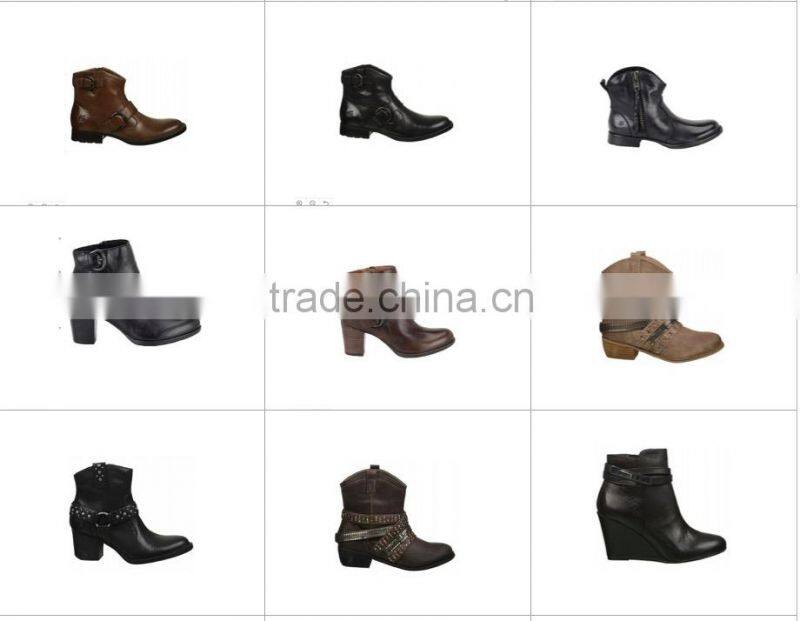 000049 Women Ankle Boots Flat Wood Heel Cow Suede Women Boots in Autumn/Winter