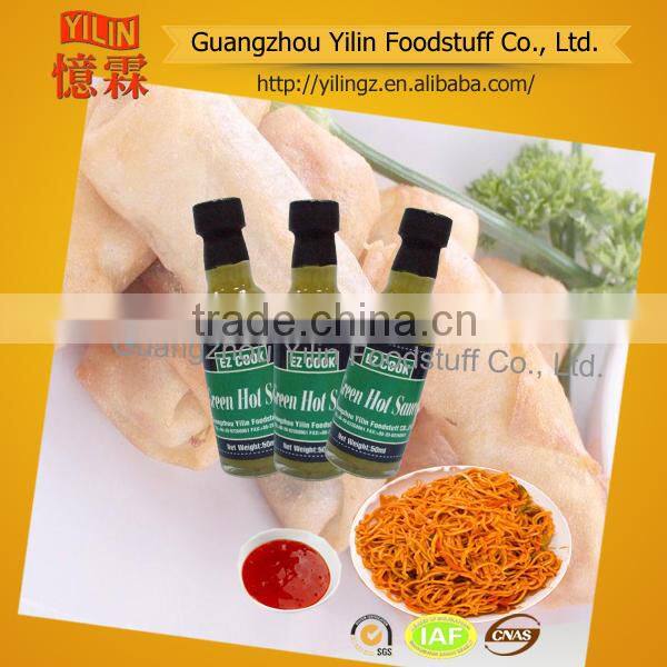 price competitive YILIN brands 50ml Yellow Hot Chili Sauce in glass bottle Chinese manufacturing with OEM service