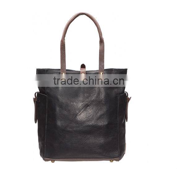 Ladies Nappa Leather Tote Handbag in Red