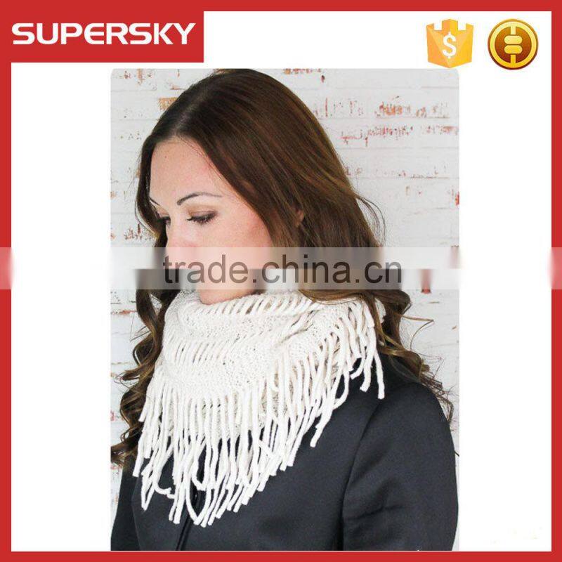 F197/classical women winter infinity scarf/women belt tassel fashion scarf