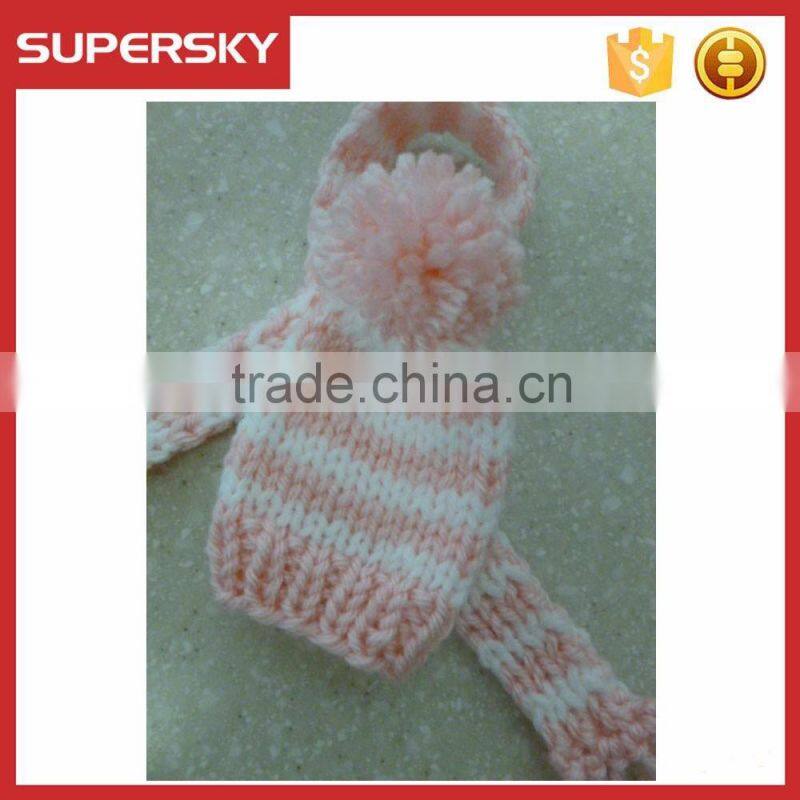 C1570 wine bottle cover for christmas wine bottle knit hat scarf set decorations for wine bottle