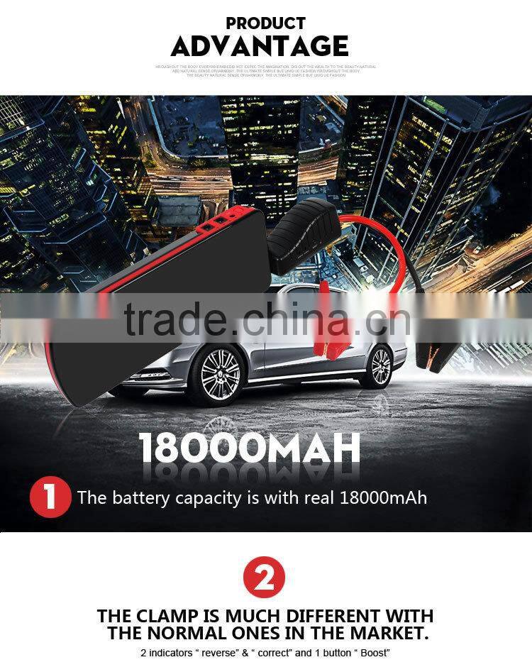 18000mAh lithium battery jump starter for petrol and diesel 12/24V jump starter