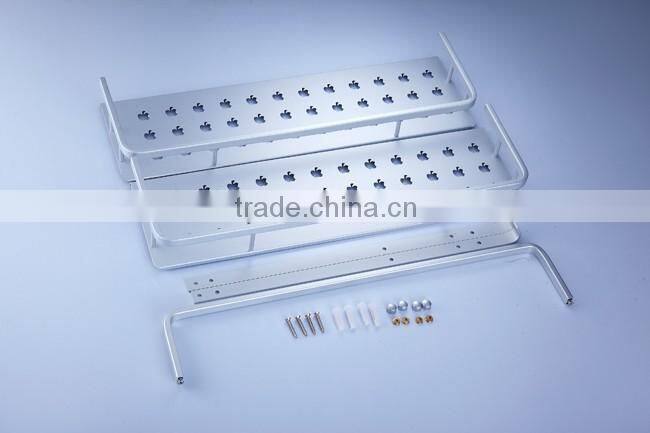 factory supply 2 layers aluminium metal bath rack wall mount bathroom shelf for towel