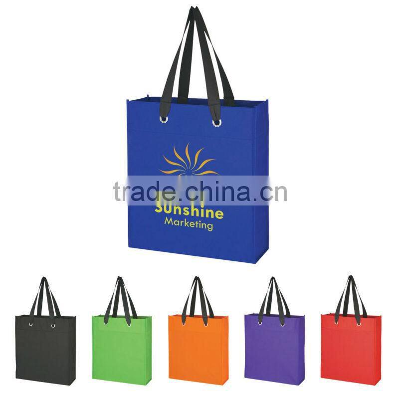 Non-Woven Grommet Tote-Lime Green