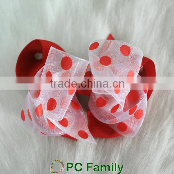 Good quality grosgrain &sheer ribbon hair bow
