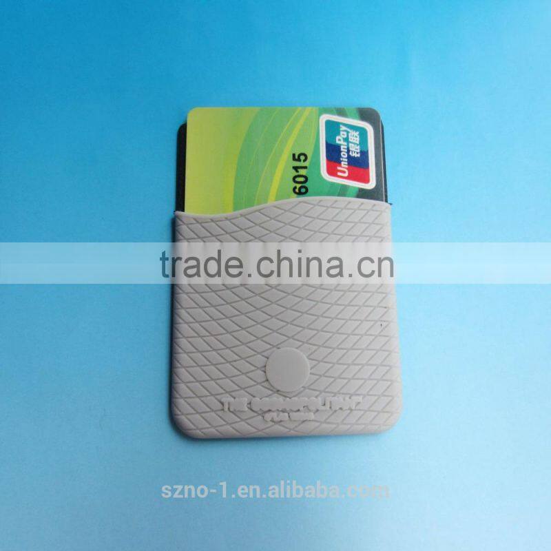 Wholesale customized logo business credit card holder silicone smart phone pocket