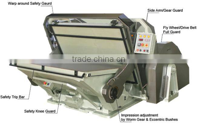 Die Cutting and Creasing Machine with Electromagnetic Clutch & Break System