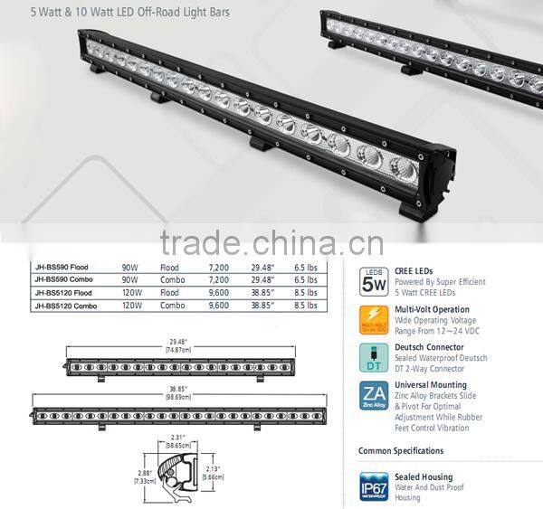 sliding bracket single row 90w led light bar 28inch led light bar with arch bent reflector for offroad snowmobile