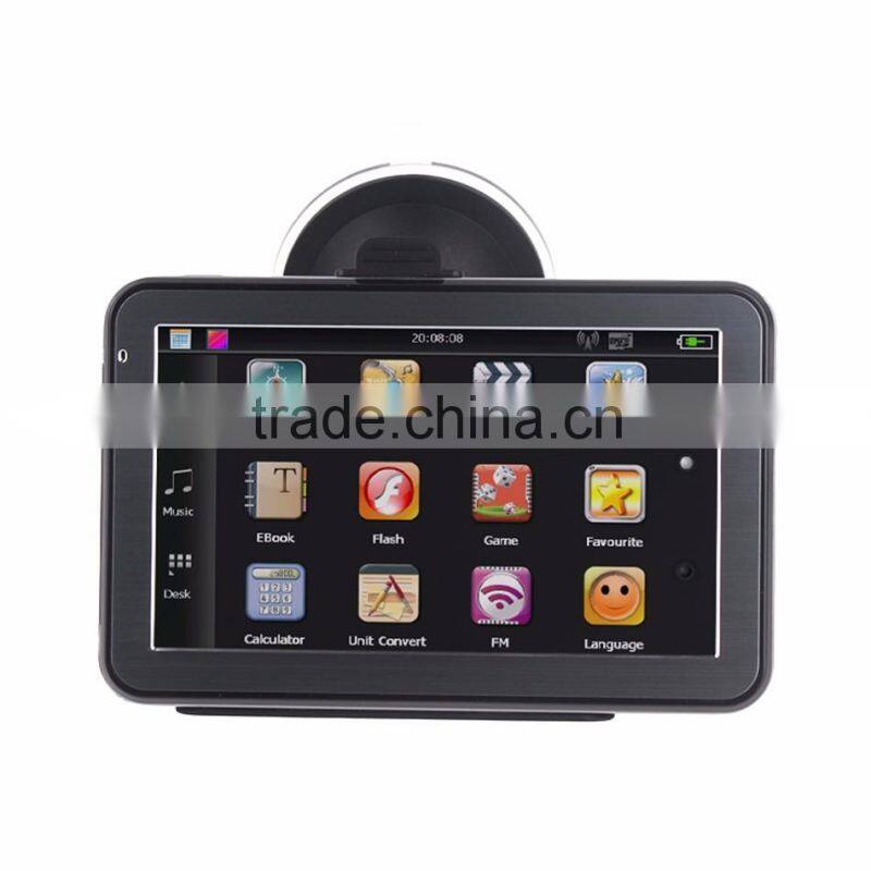 High quality with 128M,4GB, AVIN,Bluetooth,FM Transmitter 5 inch gps navigation