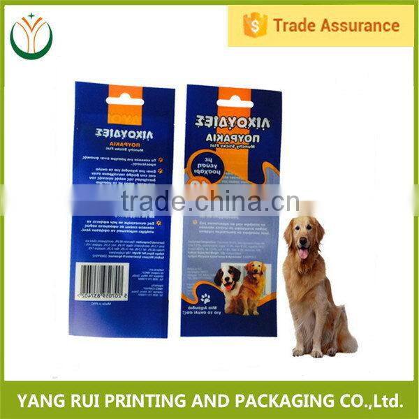 Designer classical pet dog food bag with resealable zipper