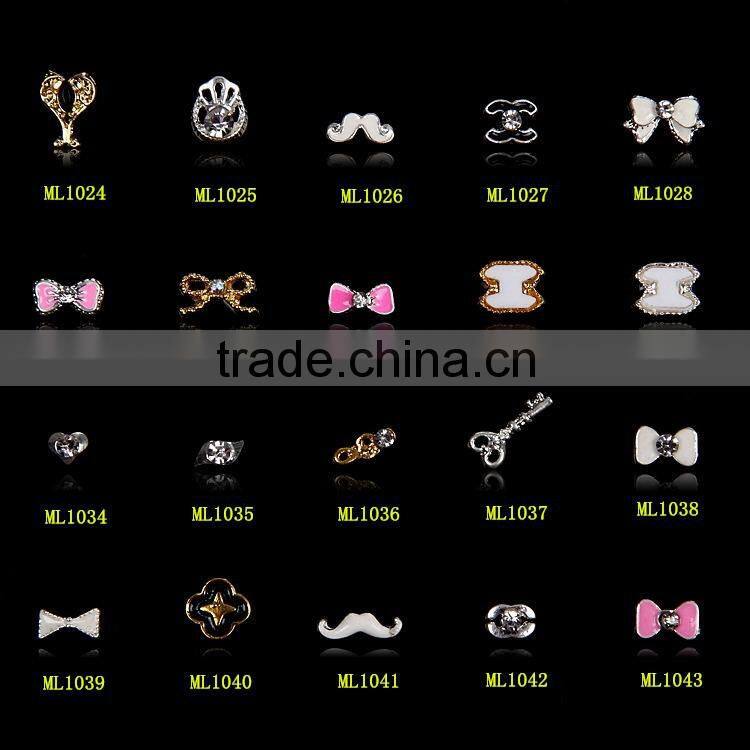 2016 the most popular design sliver glod nail jewelry, alloy nail art decoration, metal nail art