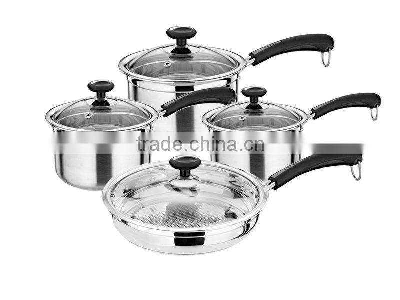8 pcs bakelite removable double handle cookware set