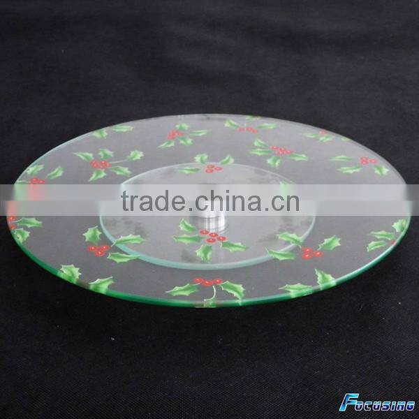 D30cm rotating tray clear tempered glass lazy susan