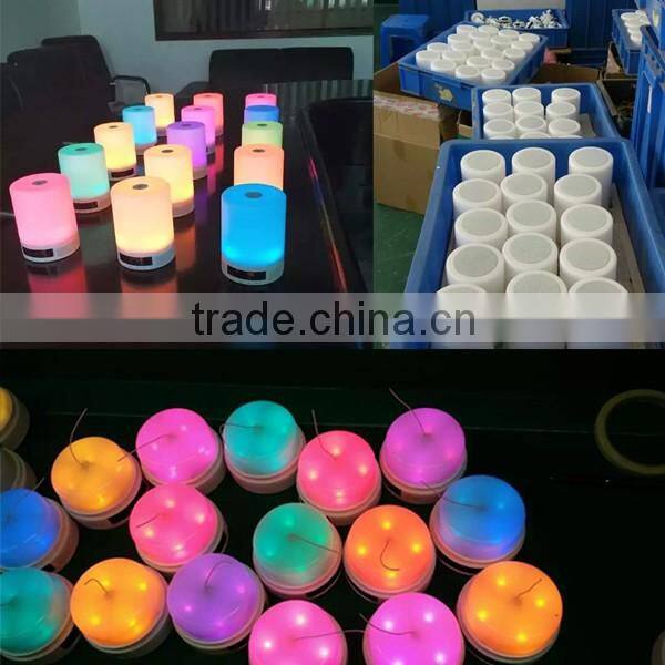 2016 Bluetooth Speaker RGB 7 Colors Night Light Touch Control TF Card