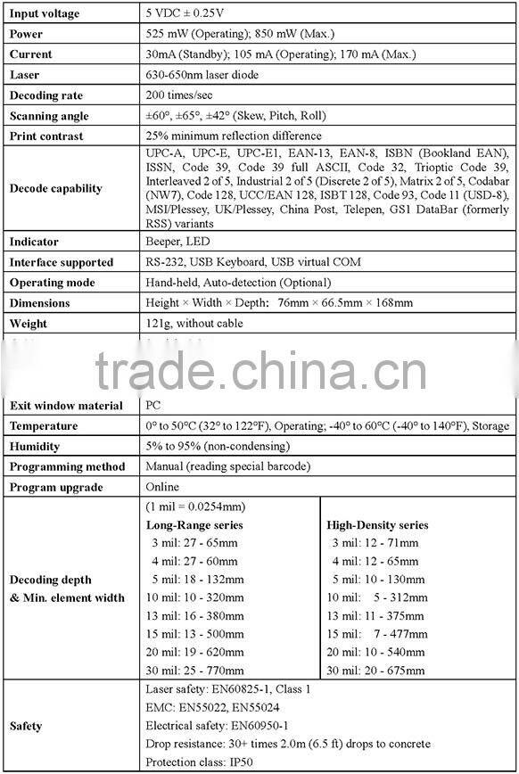 wholesale top quality MD2000 1d handheld barcode scanner