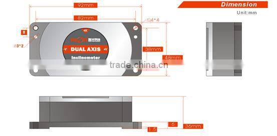 whole temperature compensation tilt sensor for railway output pitch/roll -40~85 celsius deg working