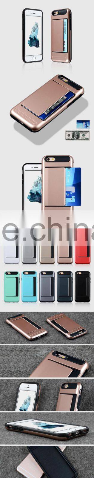 C&T Dual layer Ultra Slim Wallet Card Slots Hybrid Armor Case For iPhone 5s