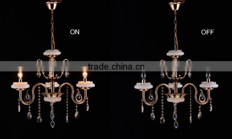 Wholesale High Quality Crystal Candle Chandelier with White Ceramic Plate